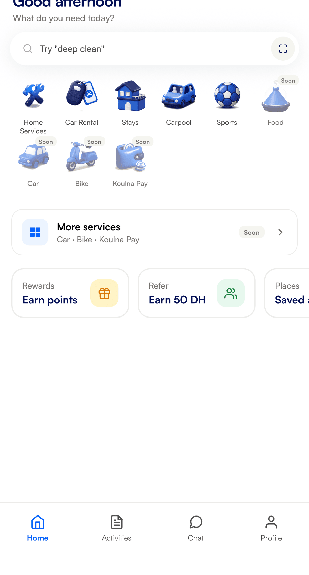 Koulna app home
